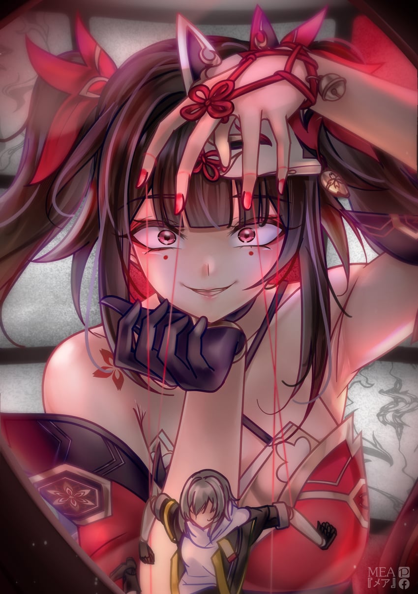 trailblazer, stelle, and sparkle (honkai and 1 more) drawn by mea_(manami030)