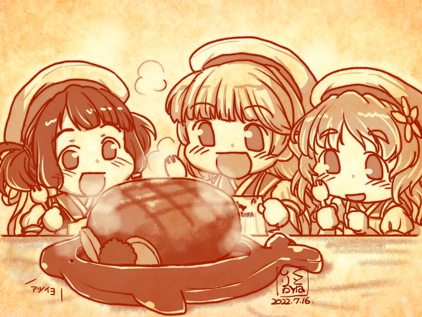 mikura, yashiro, and kurahashi (kantai collection) drawn by kutone_shirika