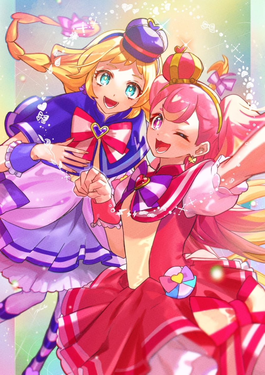 inukai komugi, inukai iroha, cure wonderful, and cure friendy (precure and 1 more) drawn by n-bata