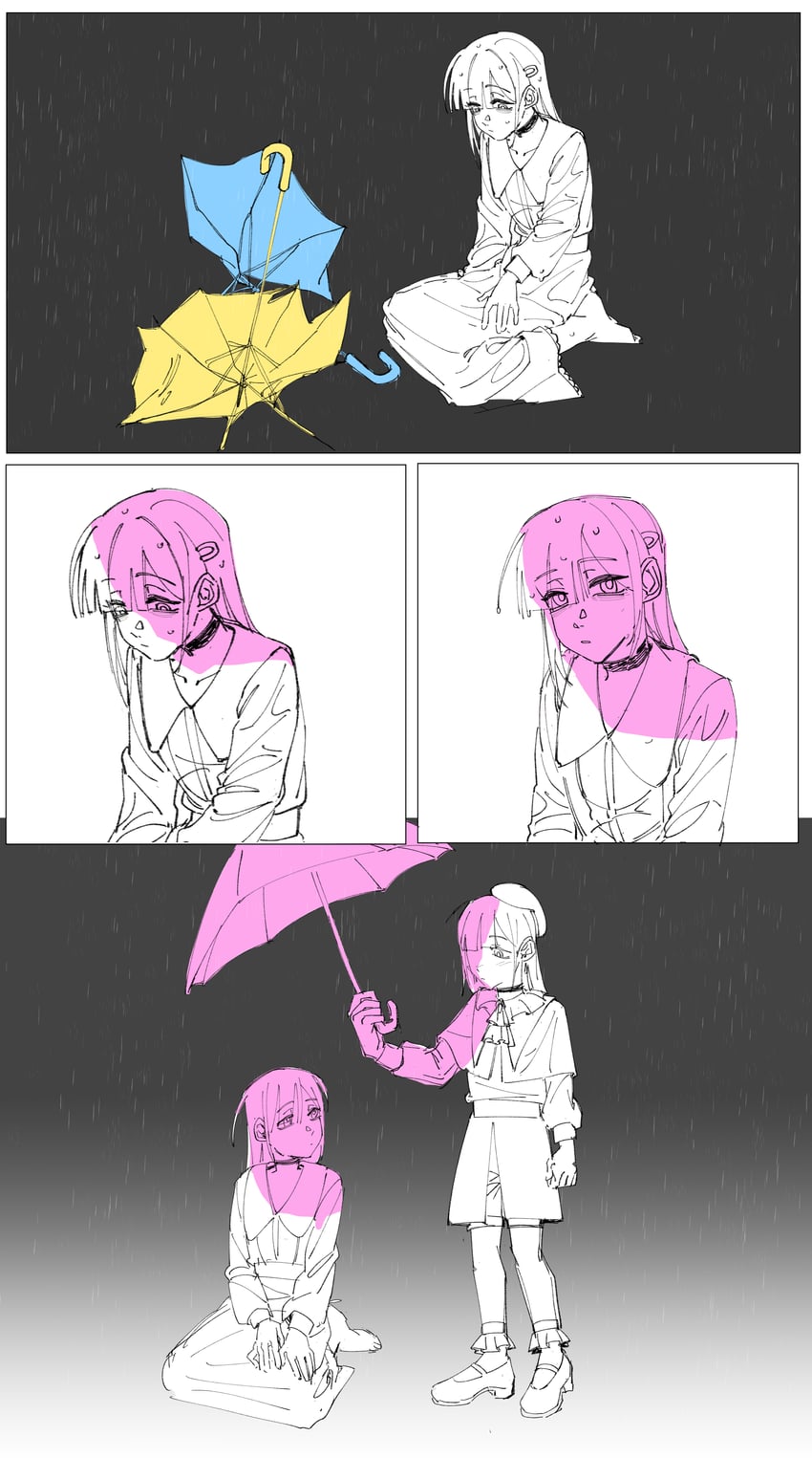 wakaba mutsumi and mortis (bang dream! and 1 more) drawn by kokutouemmm