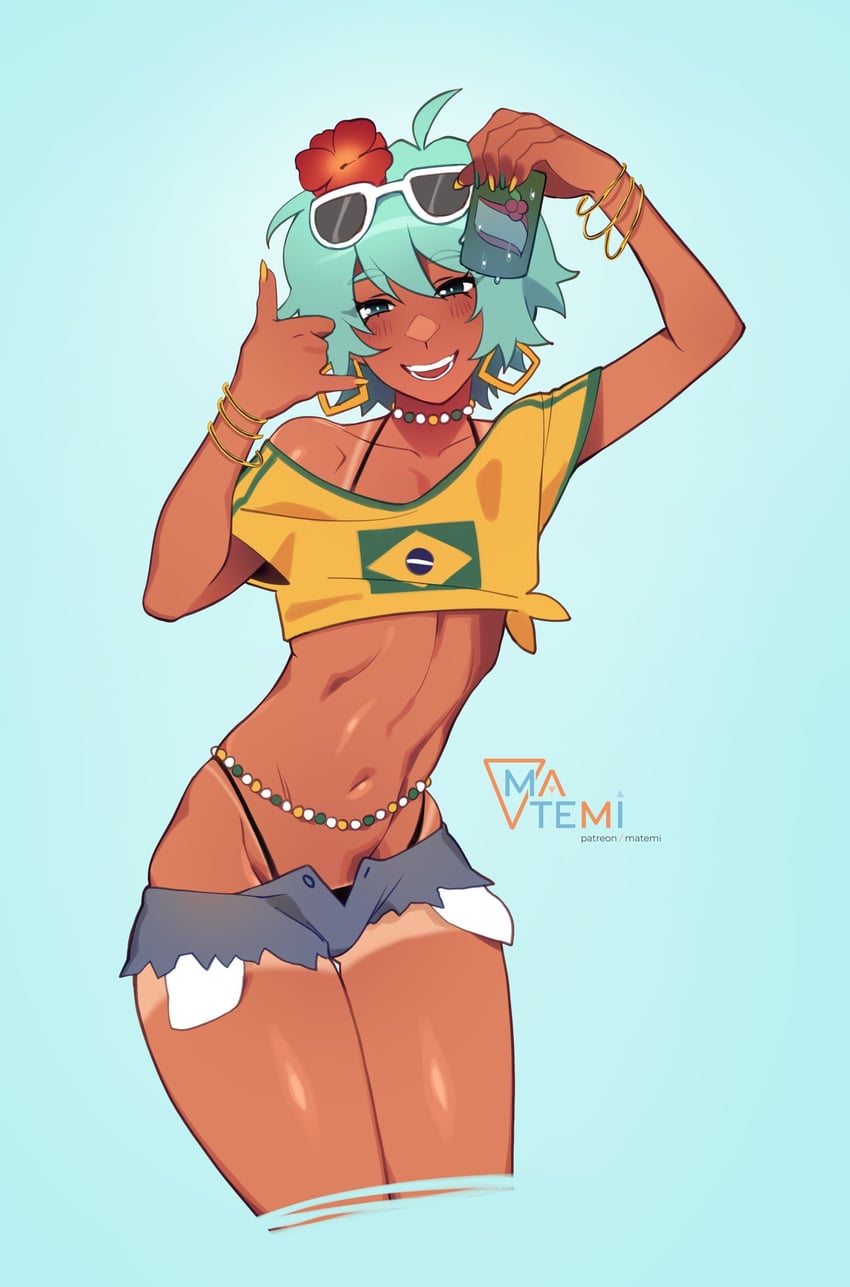 hatsune miku, brazilian miku, hatsune mikuo, and brazilian mikuo (vocaloid) drawn by matemi