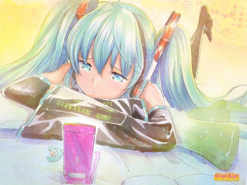 hatsune miku and hachune miku (vocaloid and 1 more) drawn by mayo_riyo