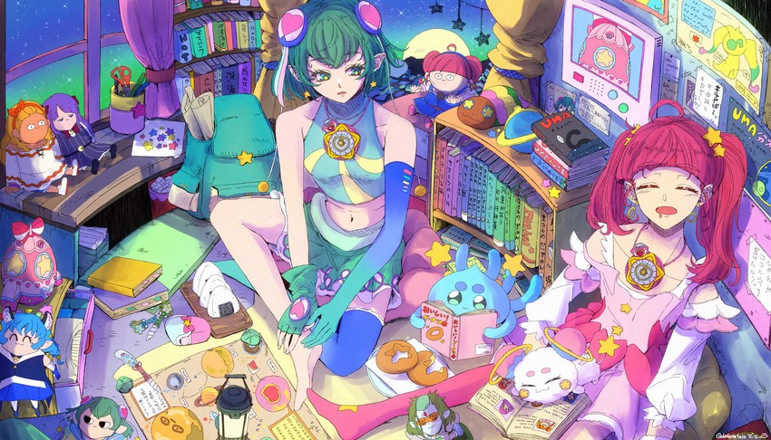hagoromo lala, hoshina hikaru, kotozume yukari, usami ichika, tategami aoi, and 13 more (precure and 2 more) drawn by dededeteiu