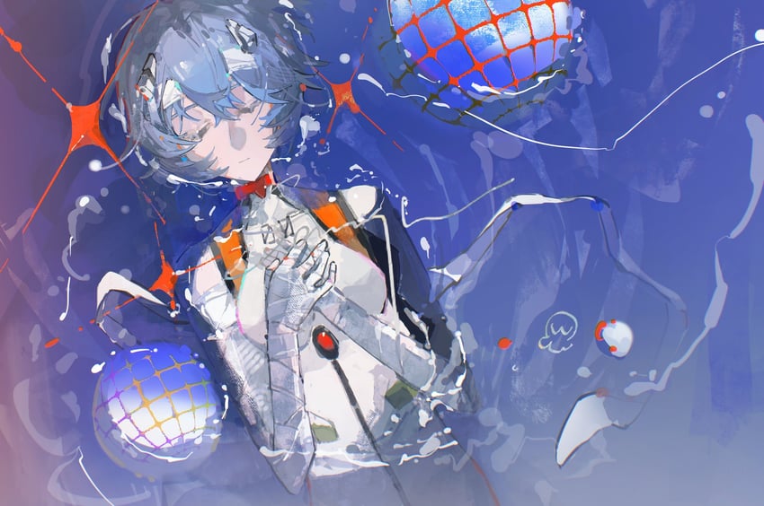 ayanami rei (neon genesis evangelion and 2 more) drawn by eliza_804