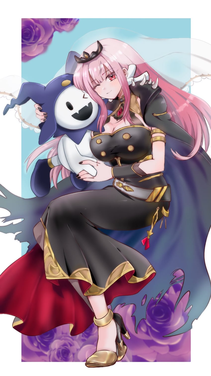 mori calliope and jack frost (hololive and 2 more) drawn by mao610