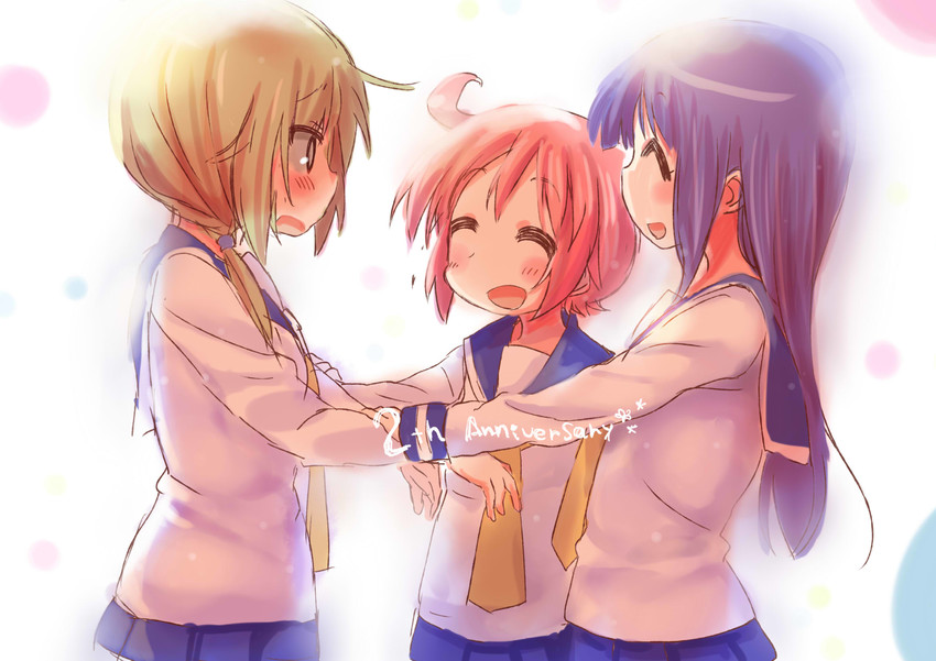 ichii yui, hinata yukari, and nonohara yuzuko (yuyushiki) drawn by tatsunokosso