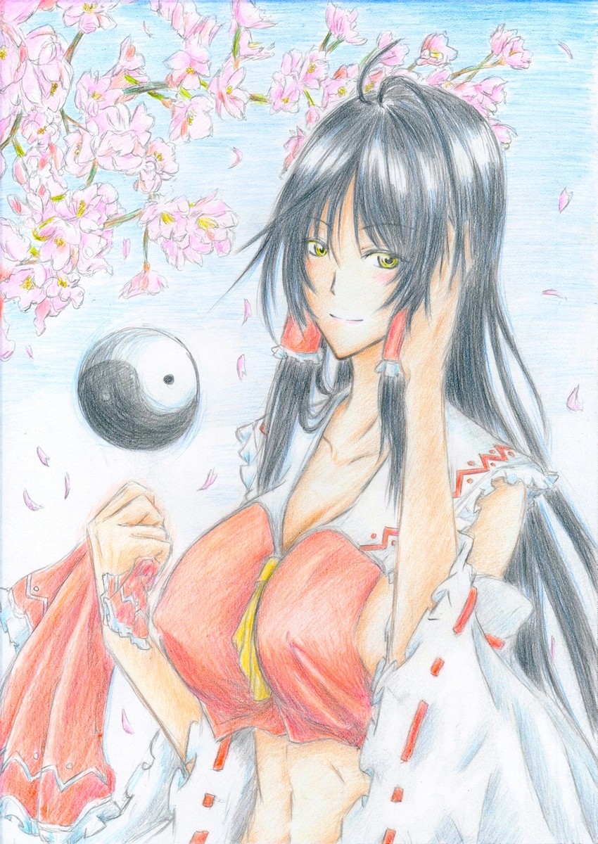 sendai hakurei no miko (original and 2 more) drawn by you_(esparda)