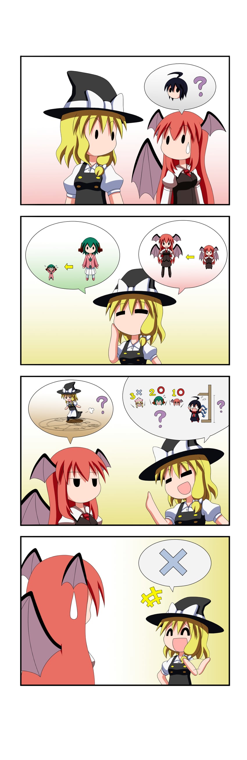 kirisame marisa, koakuma, houjuu nue, kasodani kyouko, and lily white (touhou) drawn by rakugaki-biyori