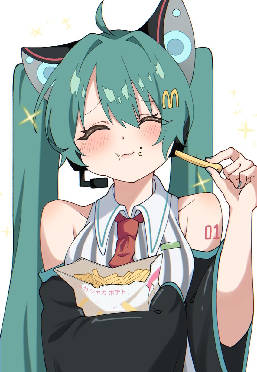 hatsune miku (vocaloid and 2 more) drawn by mumei_rinnka