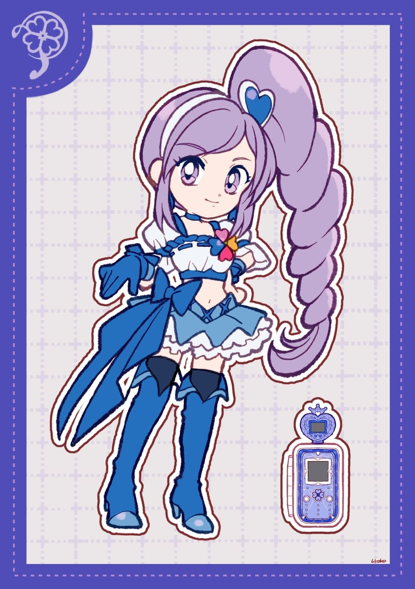 aono miki and cure berry (precure and 1 more) drawn by uwded_207