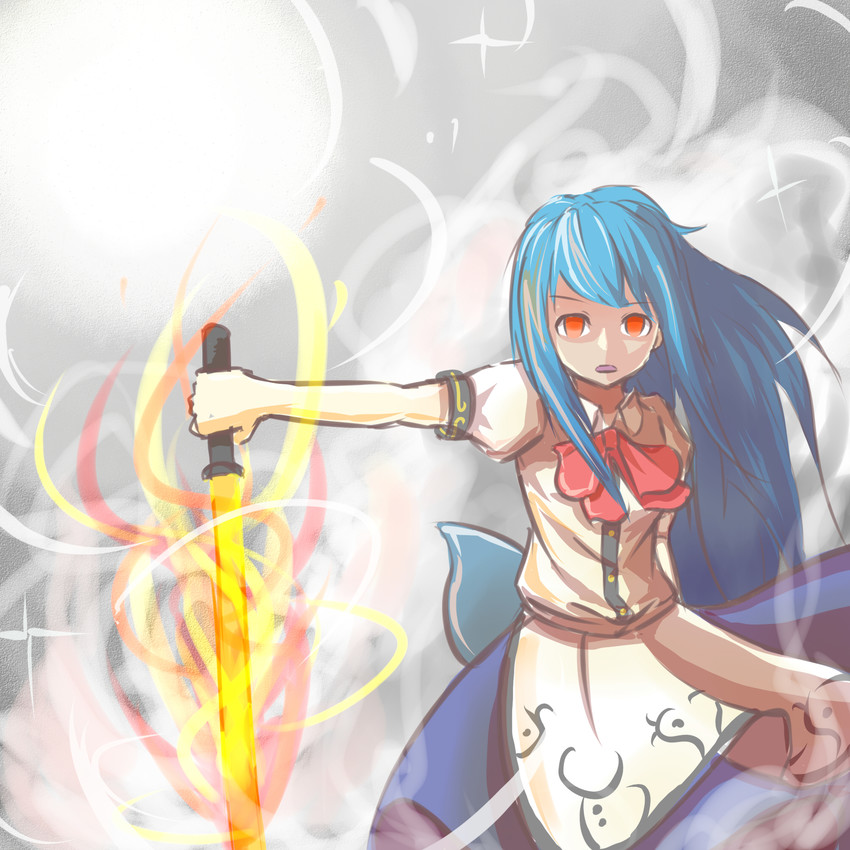 hinanawi tenshi (touhou) drawn by peroponesosu.
