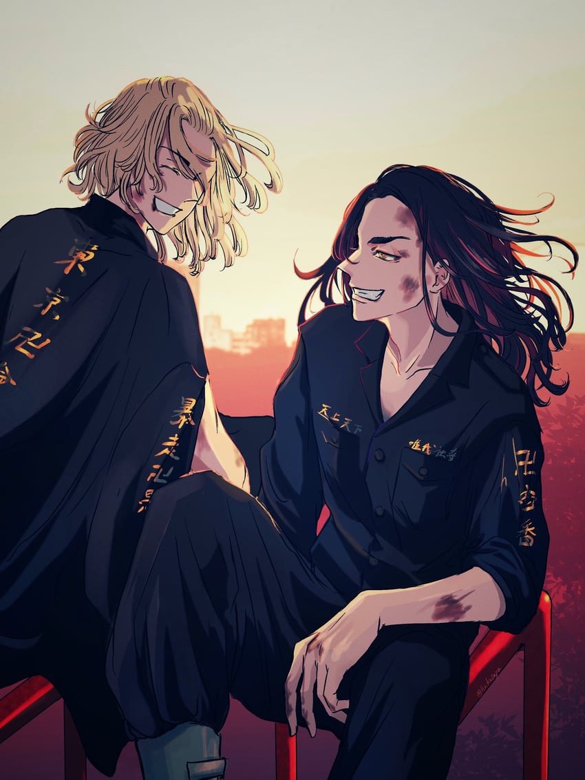 sano manjirou and baji keisuke (tokyo revengers) drawn by hukusaya
