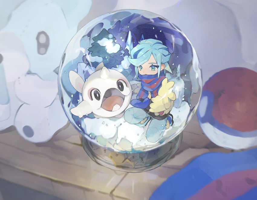 grusha, cetoddle, and cubchoo (pokemon and 1 more) drawn by mimura_(nnnnnnnnmoo)