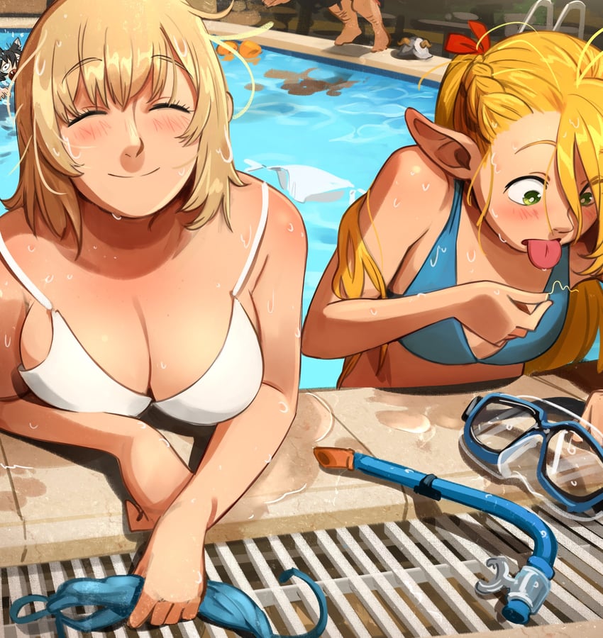 marcille donato, falin touden, senshi, and izutsumi (dungeon meshi) drawn by khyle.