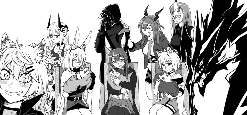 doctor, amiya, lappland, kal'tsit, ch'en, and 5 more (arknights and 2 more) drawn by dos_(james30226)