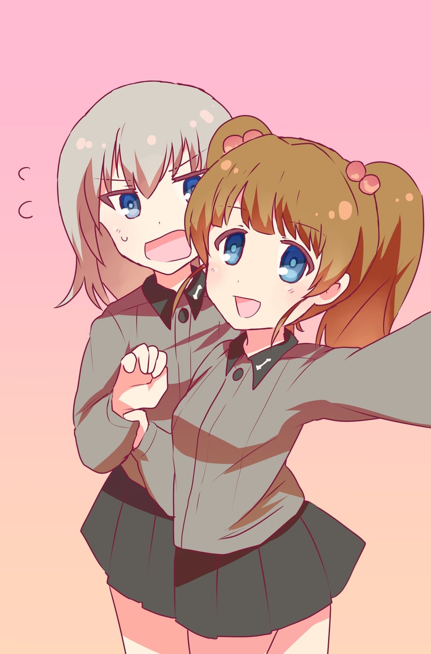 itsumi erika and rou leila (girls und panzer) drawn by miluke