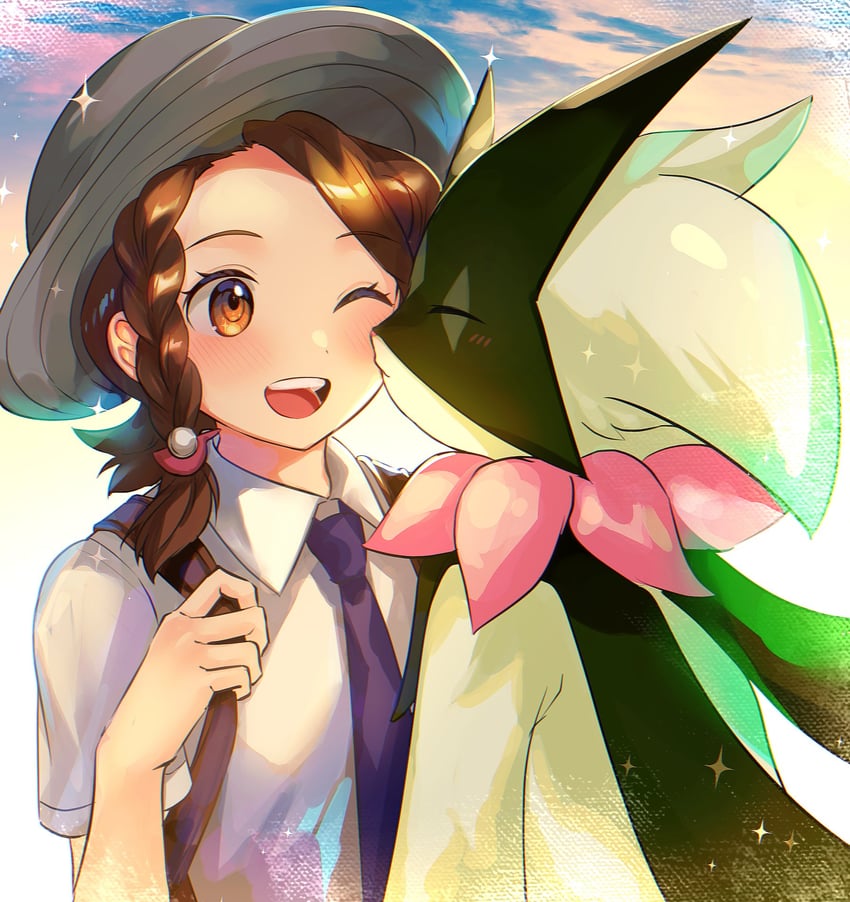 juliana and meowscarada (pokemon and 1 more) drawn by asada_sadao