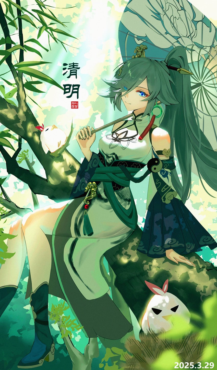 fu hua and jingwei (honkai and 1 more) drawn by he_jiu