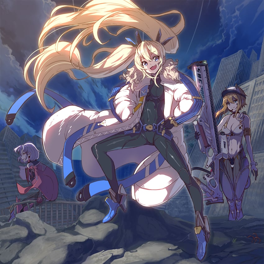 drake, laplace, and maxwell (goddess of victory: nikke) drawn by syope