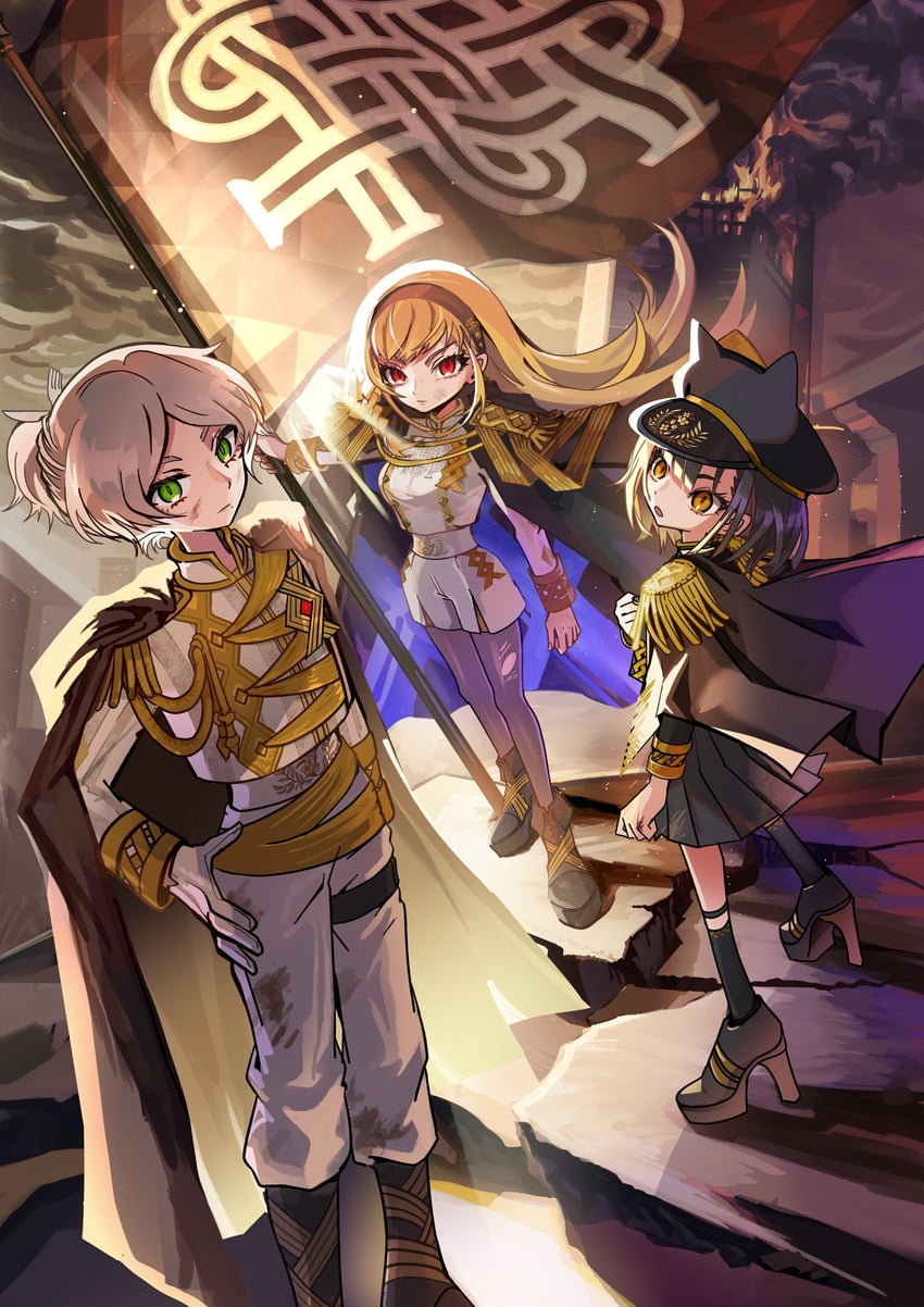kurogane tama, shirokane aki, and haijima ginka (denonbu) drawn by tsuzutsu