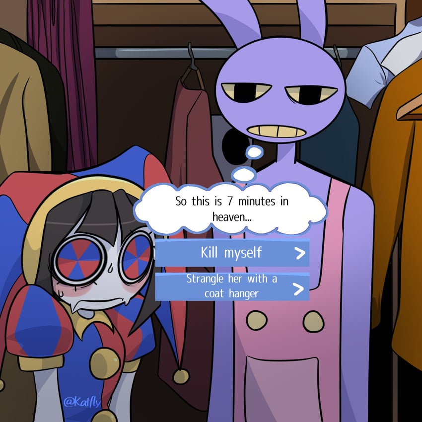 pomni and jax (the amazing digital circus) drawn by yess_katfly