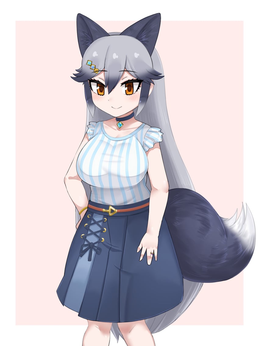 silver fox (kemono friends and 1 more) drawn by aramaru