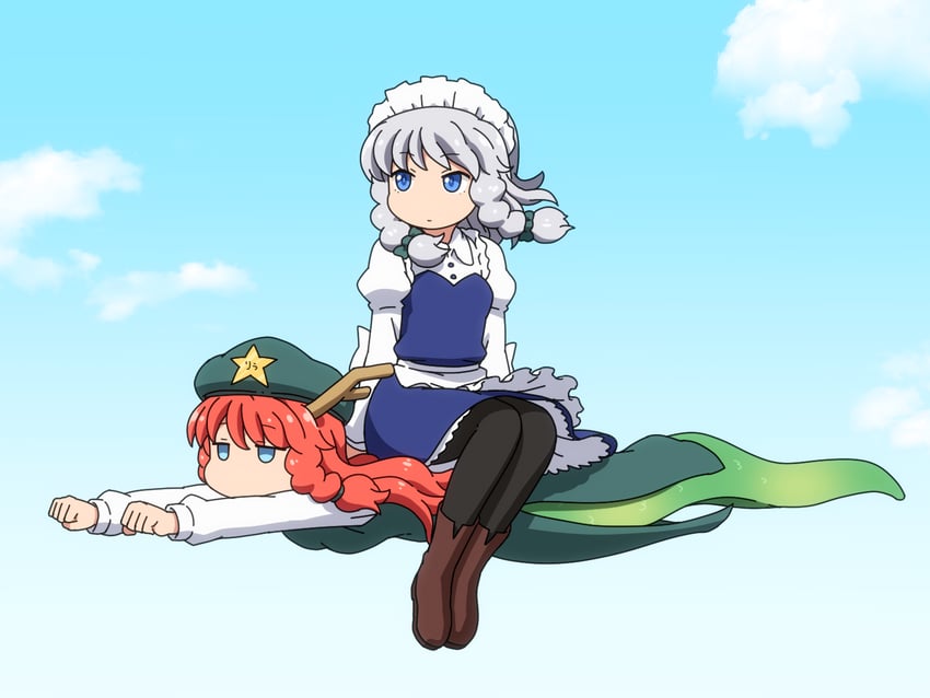 izayoi sakuya and hong meiling (touhou and 1 more) drawn by shirosato