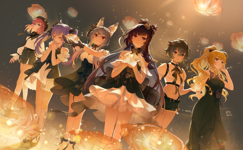 jinguuji tamamo, isabella holly, katya uranova, li qingge, rose barrett, and 1 more (revdol)