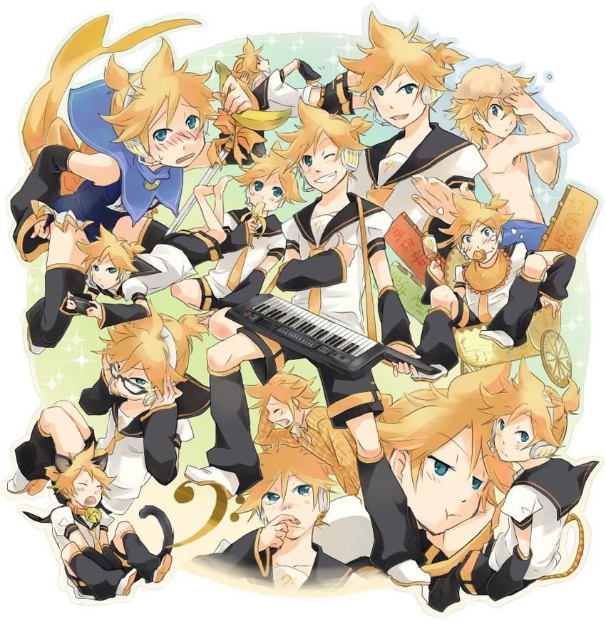 kagamine len (vocaloid and 1 more) drawn by nononono