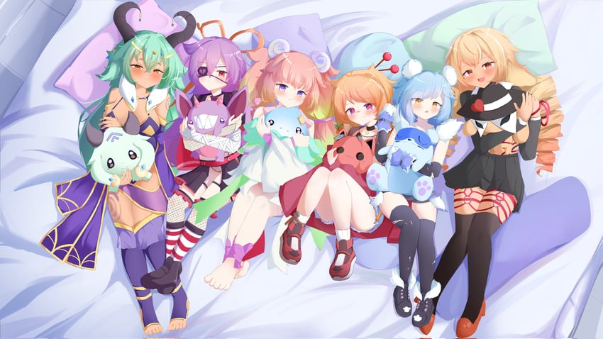 stronny cuttles, immy bisou, mercy modiste, icey snowpaws, azura dulait, and 7 more (vallure) drawn by buruii_tte
