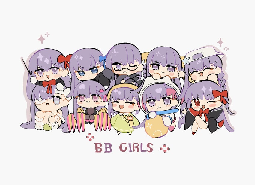 bb, meltryllis, passionlip, kingprotea, bb dubai, and 3 more (fate and 4 more) drawn by note_nii
