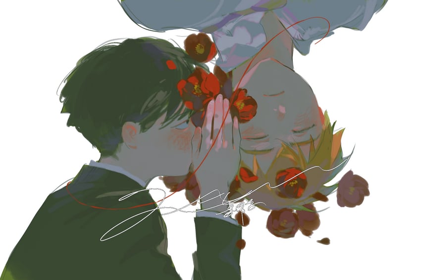 kageyama shigeo and reigen arataka (mob psycho 100) drawn by ruilibing
