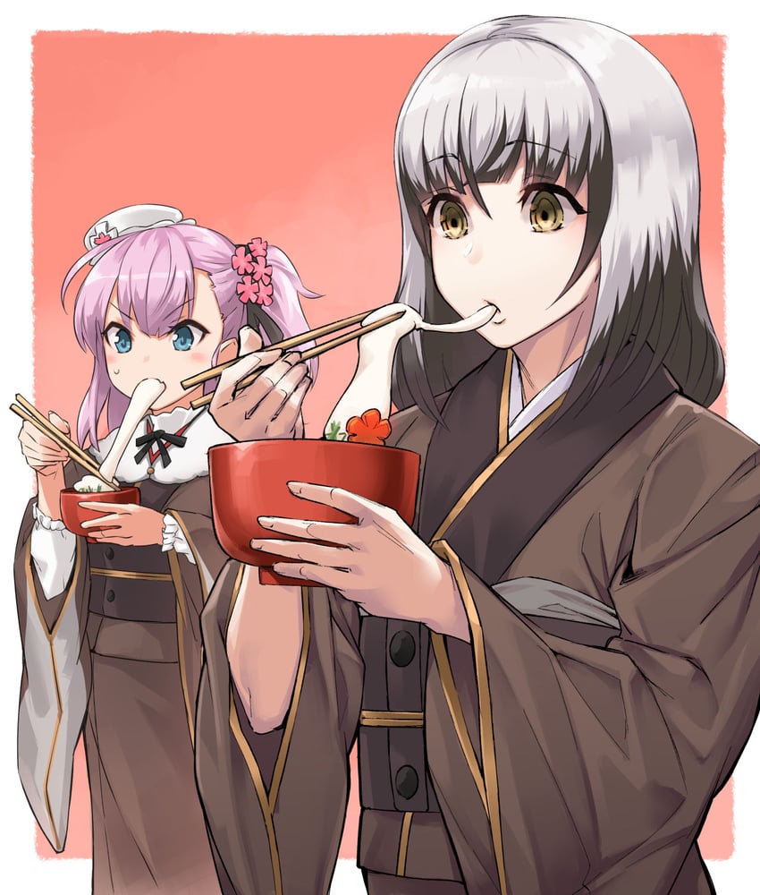 satsuki yomi and tsubakuro yume (toji no miko) drawn by mikel_(4hands)