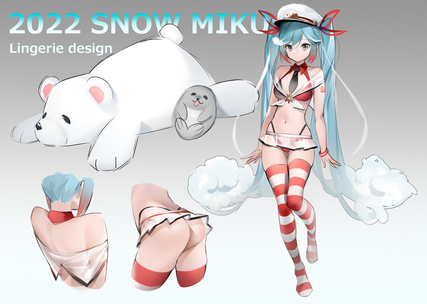 hatsune miku and yuki miku (vocaloid) drawn by kyuri_tizu