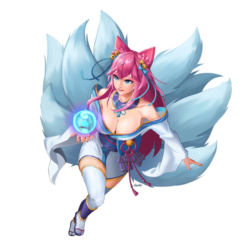 ahri and spirit blossom ahri (league of legends) drawn by hanho