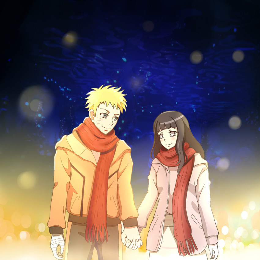 uzumaki naruto and hyuuga hinata (naruto and 1 more) drawn by mii_(0726miya)