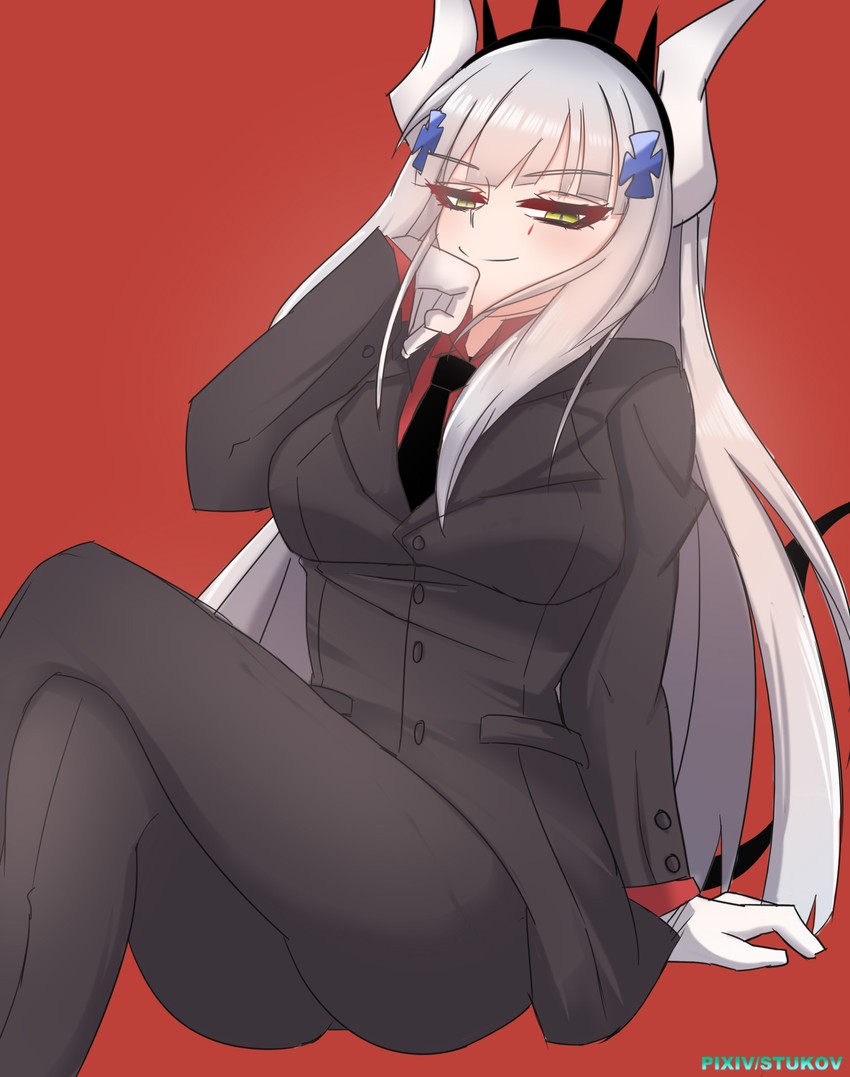 hk416 and lucifer (girls' frontline and 1 more) drawn by stukov