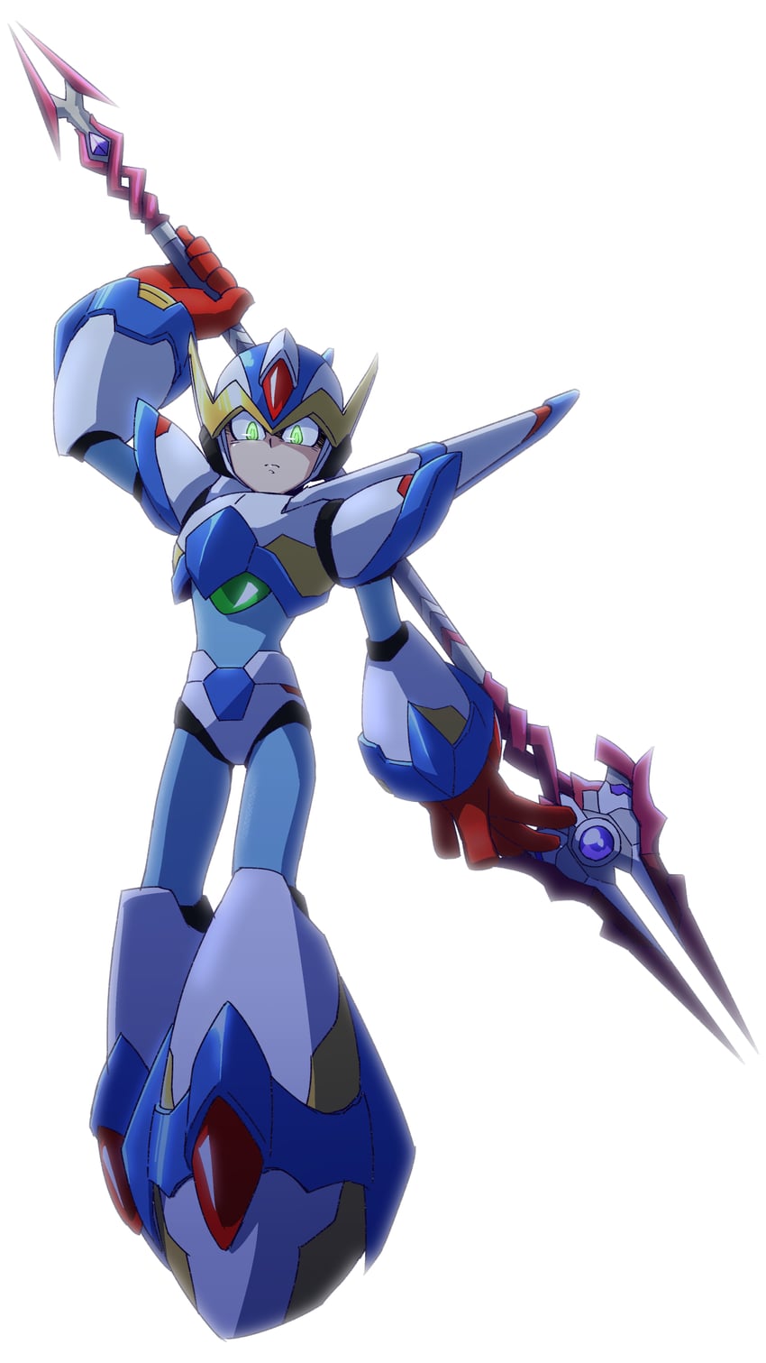 x and falcon armor x (mega man and 2 more) drawn by hiyoko_ai