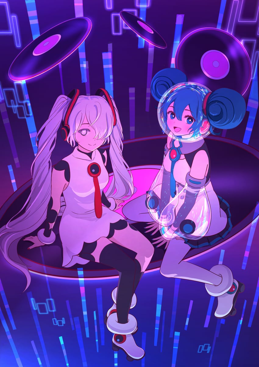 hatsune miku (vocaloid and 1 more) drawn by nap_on_a_cloud