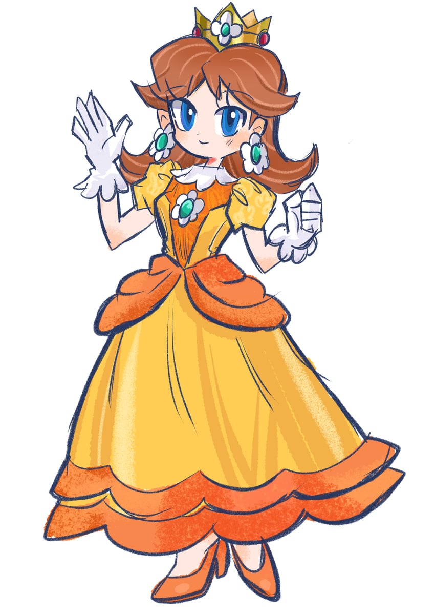 princess daisy (mario and 1 more) drawn by rakugaki_shitagari-ya