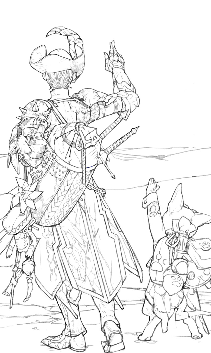 monster hunter and melynx (monster hunter and 1 more) drawn by nishihara_isao