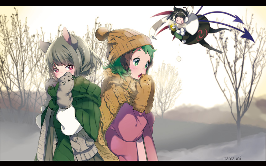 nazrin, houjuu nue, and kasodani kyouko (touhou) drawn by namauni