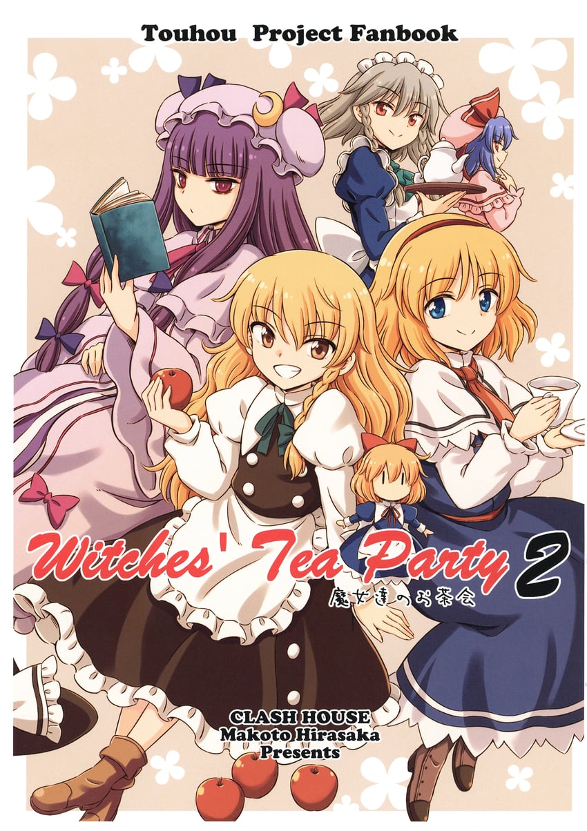 kirisame marisa, remilia scarlet, izayoi sakuya, alice margatroid, patchouli knowledge, and 1 more (touhou) drawn by hirasaka_makoto