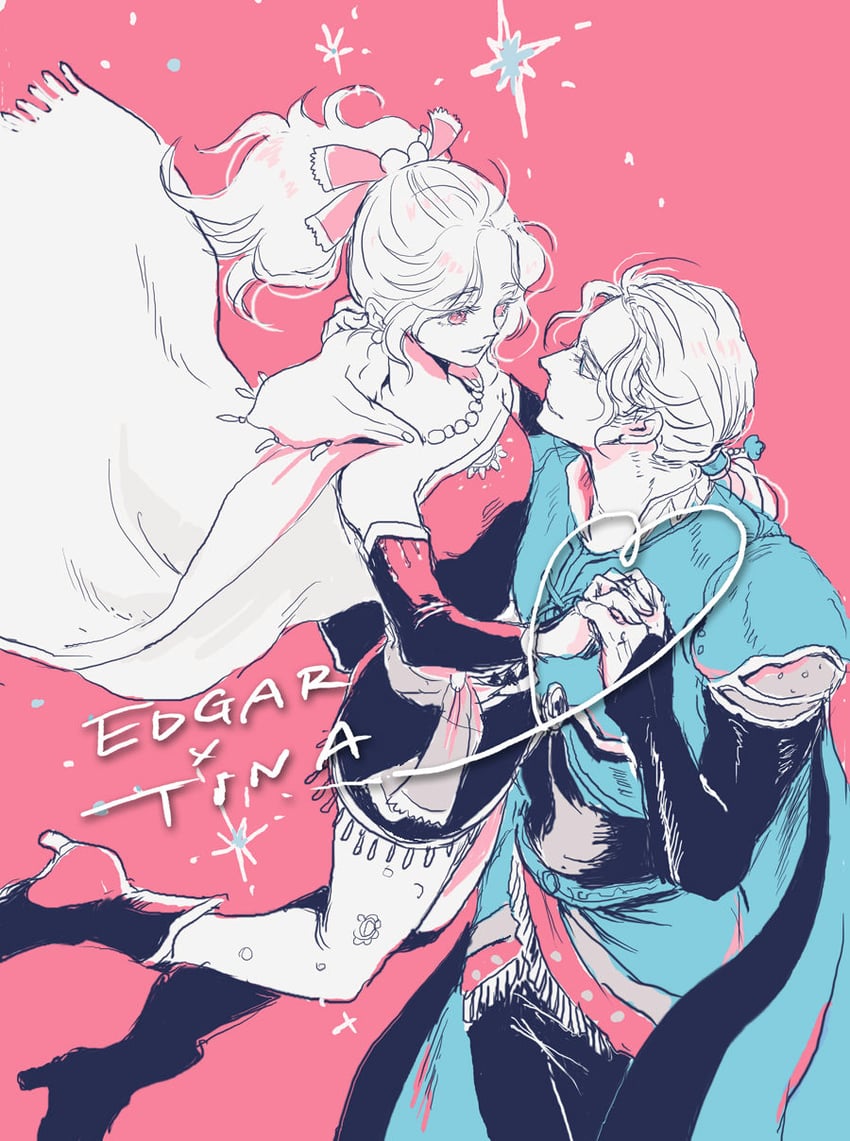 terra branford and edgar roni figaro (final fantasy and 1 more) drawn by uedymummy0921