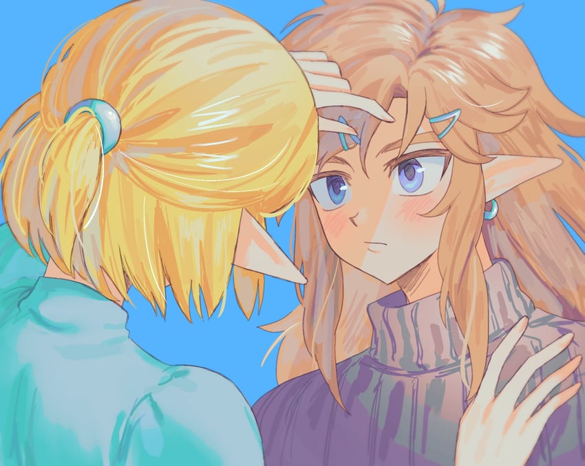 link and princess zelda (the legend of zelda and 1 more) drawn by tk_12