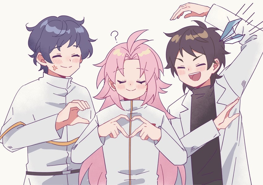 hatsutori hajime, utsugi noriyuki, and harada minoru (saibou shinkyoku) drawn by riko_shinkai