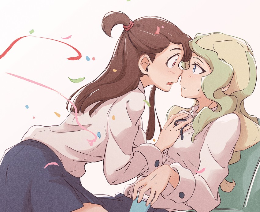 kagari atsuko and diana cavendish (little witch academia) drawn by tonton_(mathcaca24)