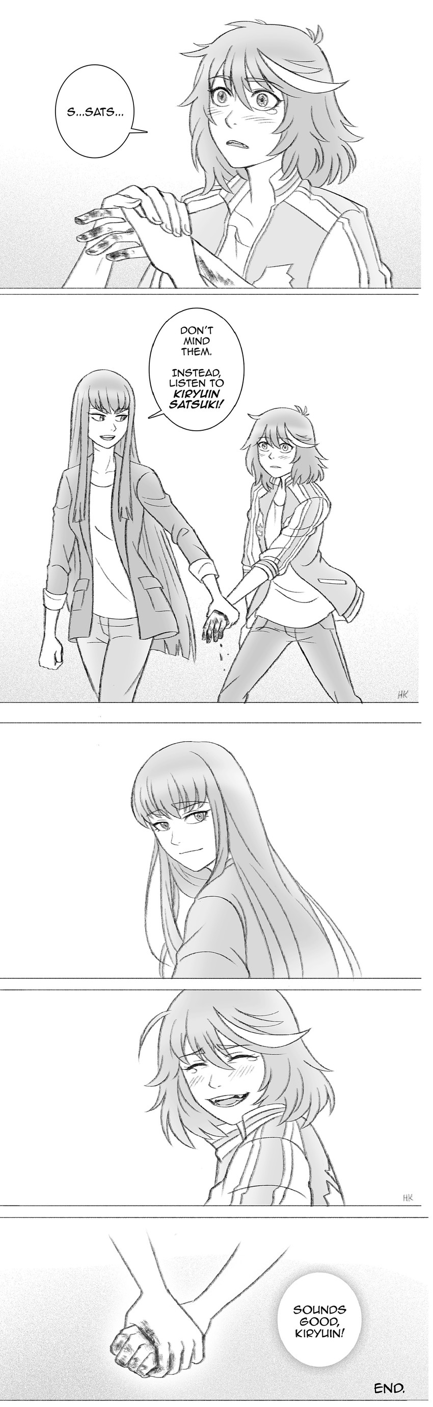 matoi ryuuko and kiryuuin satsuki (kill la kill) drawn by herokick