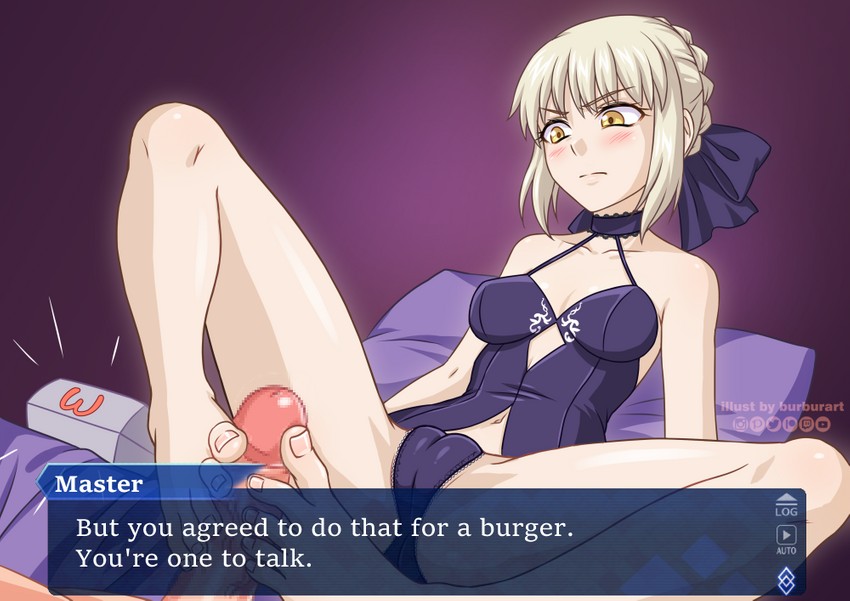 artoria pendragon and saber alter (fate and 1 more) drawn by burbur