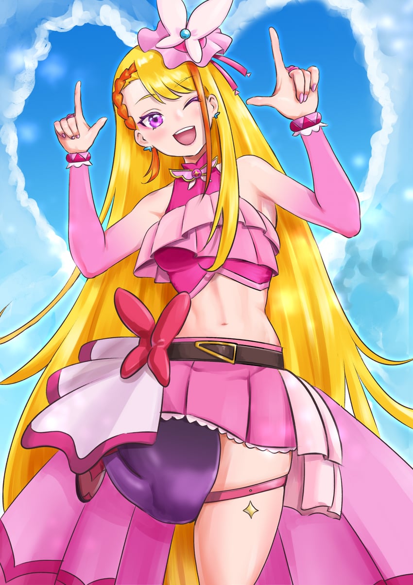 hijiri ageha and cure butterfly (precure and 1 more) drawn by ankoh